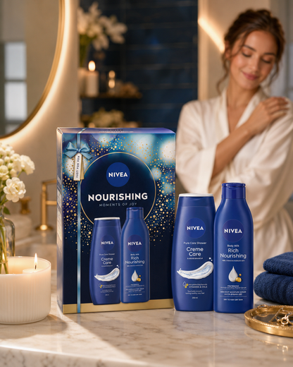 NIVEA Nourishing ajándékcsomag – Tusfürdő és testápoló szett