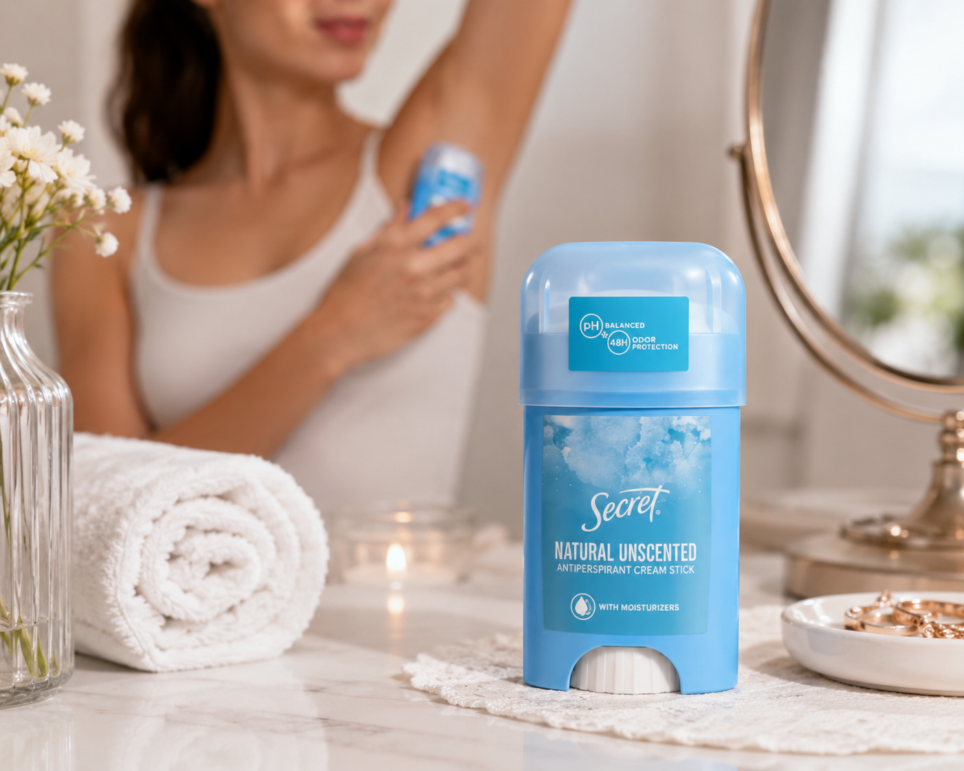 Secret Natural Unscented Antiperspirant Cream Stick 40 ml – Illatmentes Izzadásgátló Krém Stift