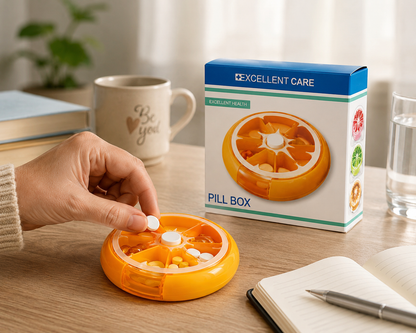 Excellent Care Pill Box – gyógyszeradagoló doboz napi használatra, praktikus rekeszes kialakítással