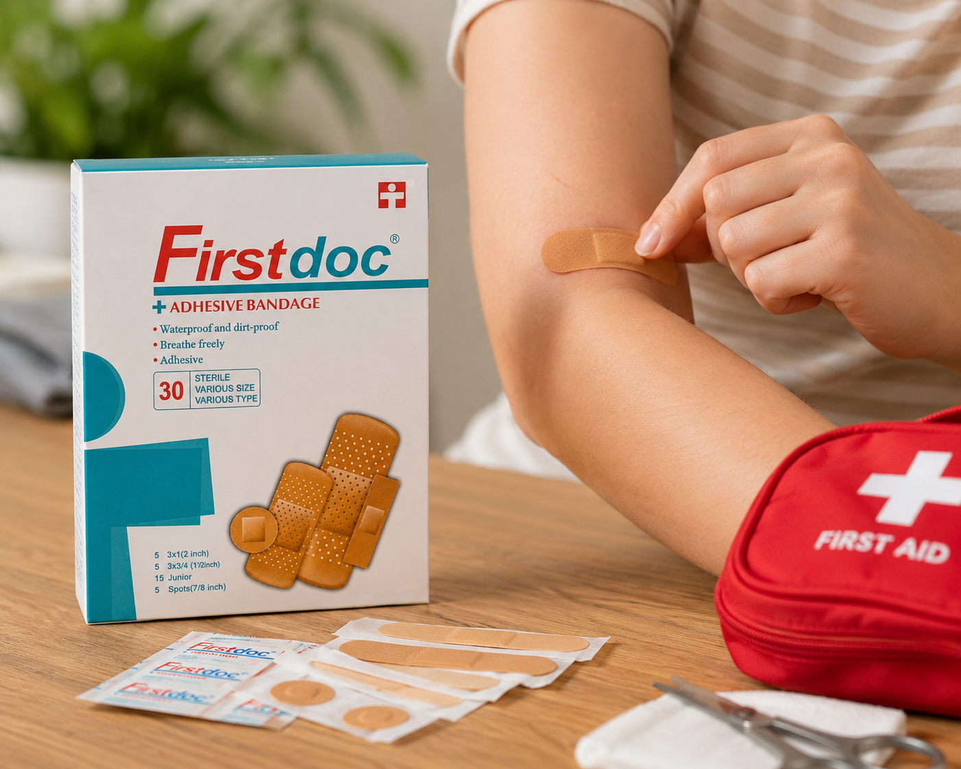 Firstdoc Adhesive Bandage sebtapasz 30 db – víz- és szennyeződésálló ragtapasz válogatás