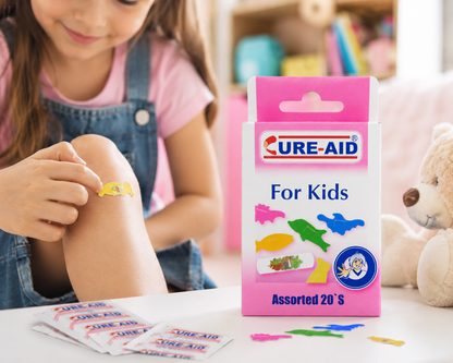 Cure-Aid For Kids gyermek sebtapasz 20 db – színes, mintás ragtapasz gyerekeknek