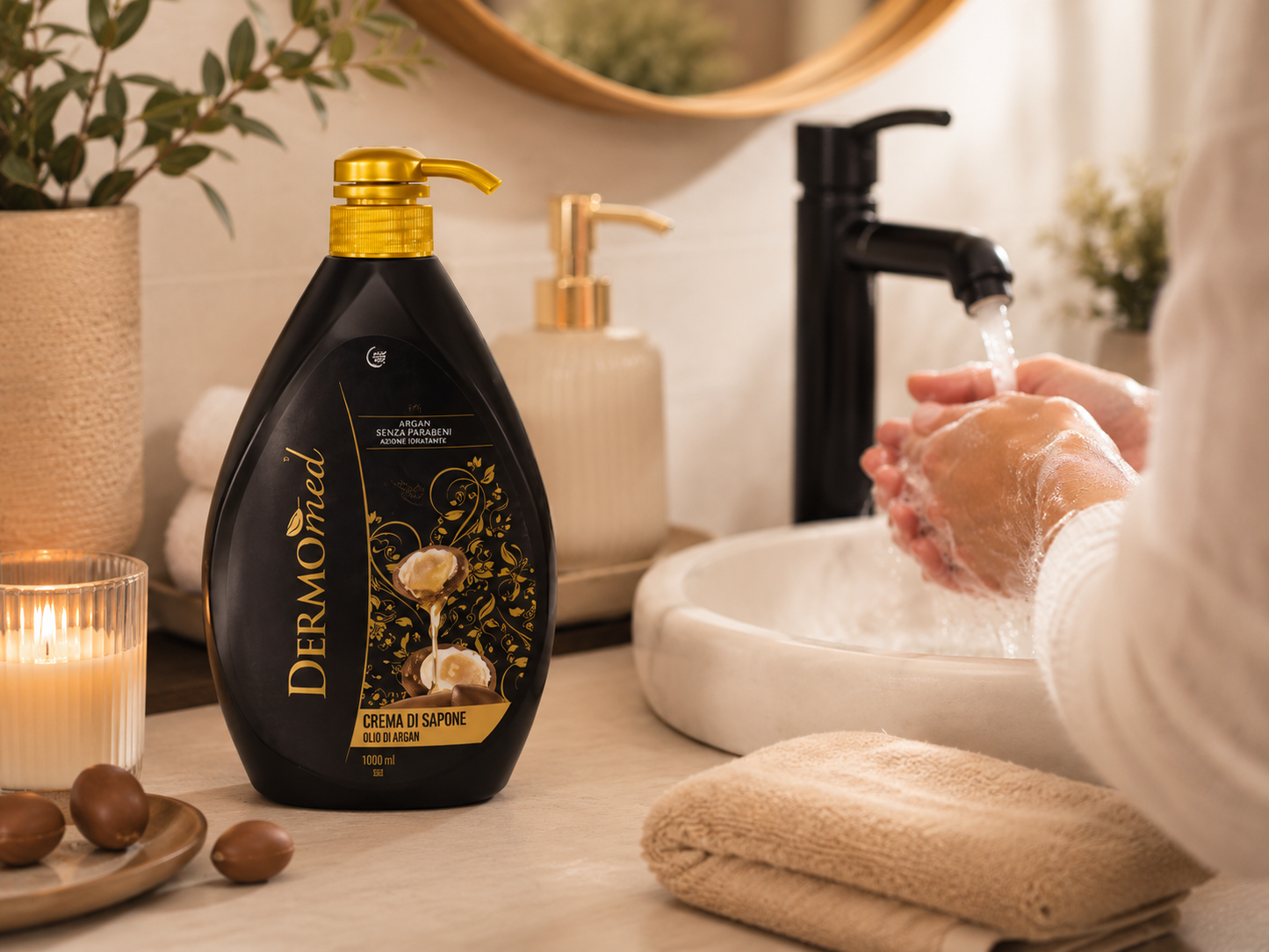 Dermomed Argan olajos folyékony kézmosó szappan 1000 ml – hidratáló kézmosó argánolajjal, 0% parabén