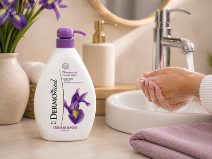 Dermomed Talco e Iris folyékony kézmosó szappan 300 ml – púderes írisz illat, 0% parabén, szilikonmentes