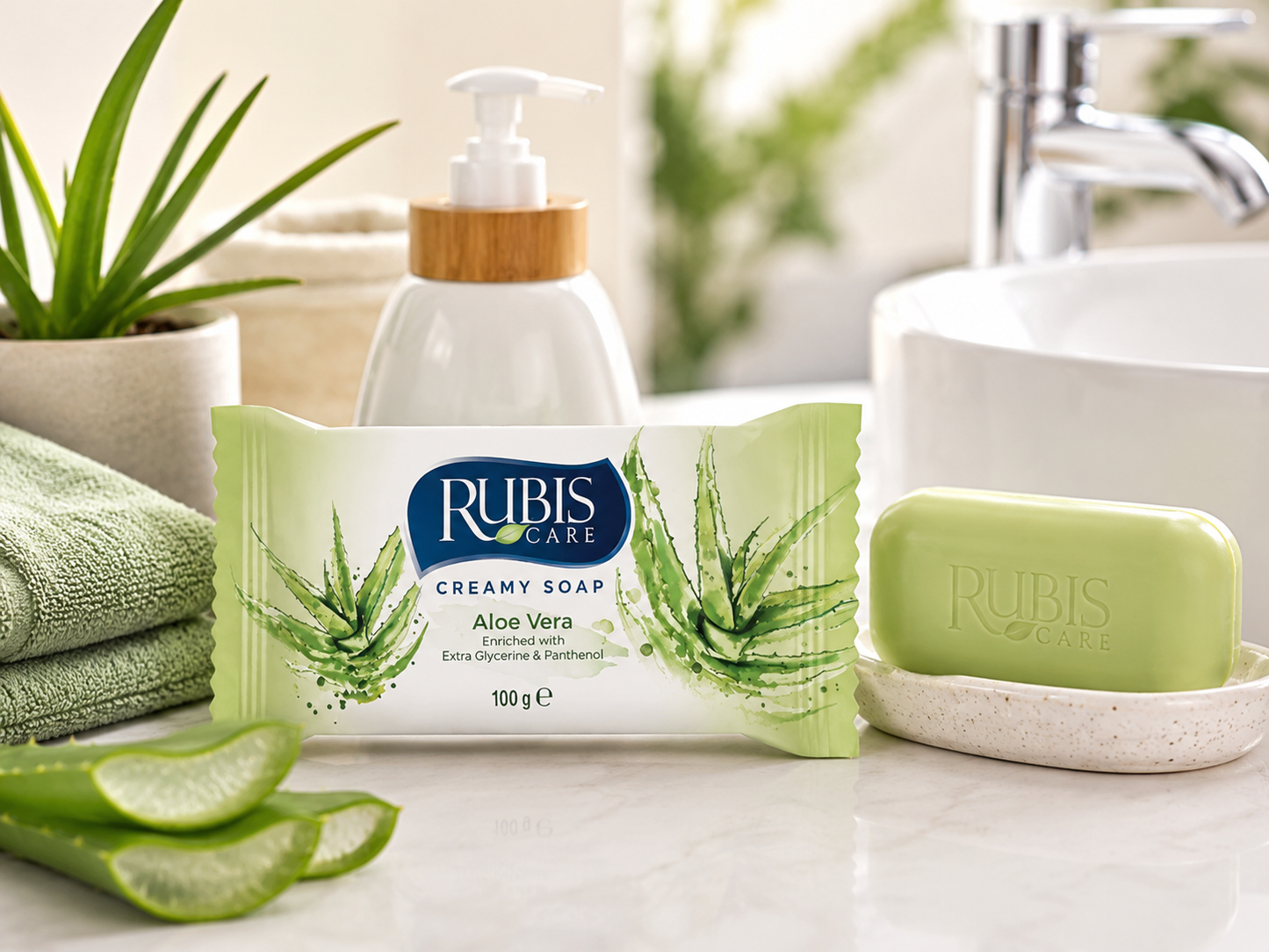 Rubis Care Aloe Vera krémes szappan 100 g – nyugtató hidratálás és gyengéd tisztítás