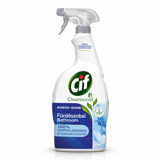 Cif Cleanboost fürdőszobai tisztító spray 750 ml – vízkőoldó és ragyogó tisztaság