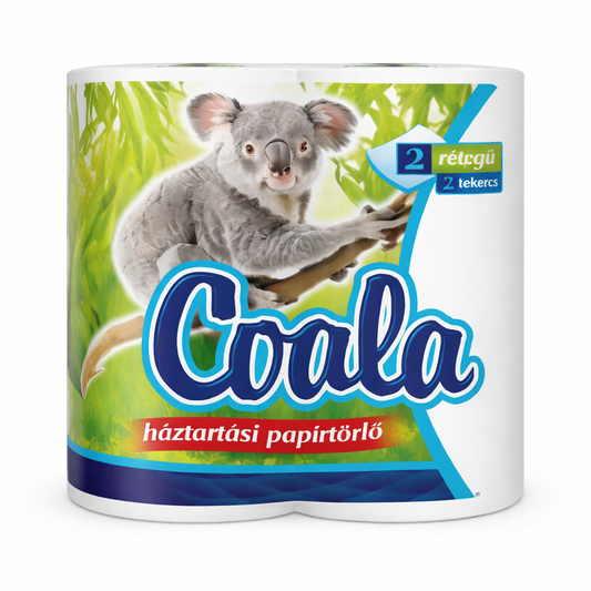 Coala háztartási papírtörlő 2 tekercs – 2 rétegű, erős és extra nedvszívó konyhai törlő