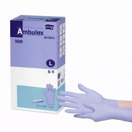 Ambulex Nitril Kesztyű Púdermentes 100 db – L Méret, Tartós és Kényelmes Védelem