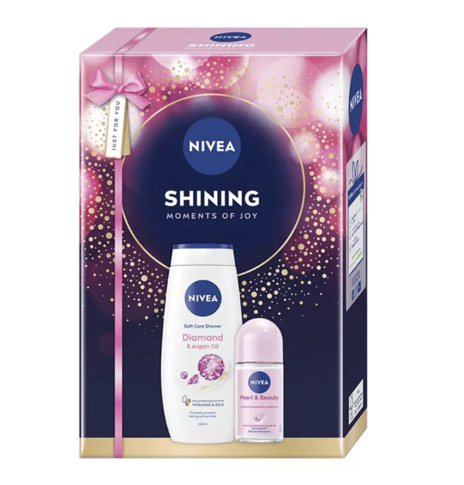NIVEA Moments of Joy Shining Ajándékcsomag – Női Tusfürdő és Dezodor Szett