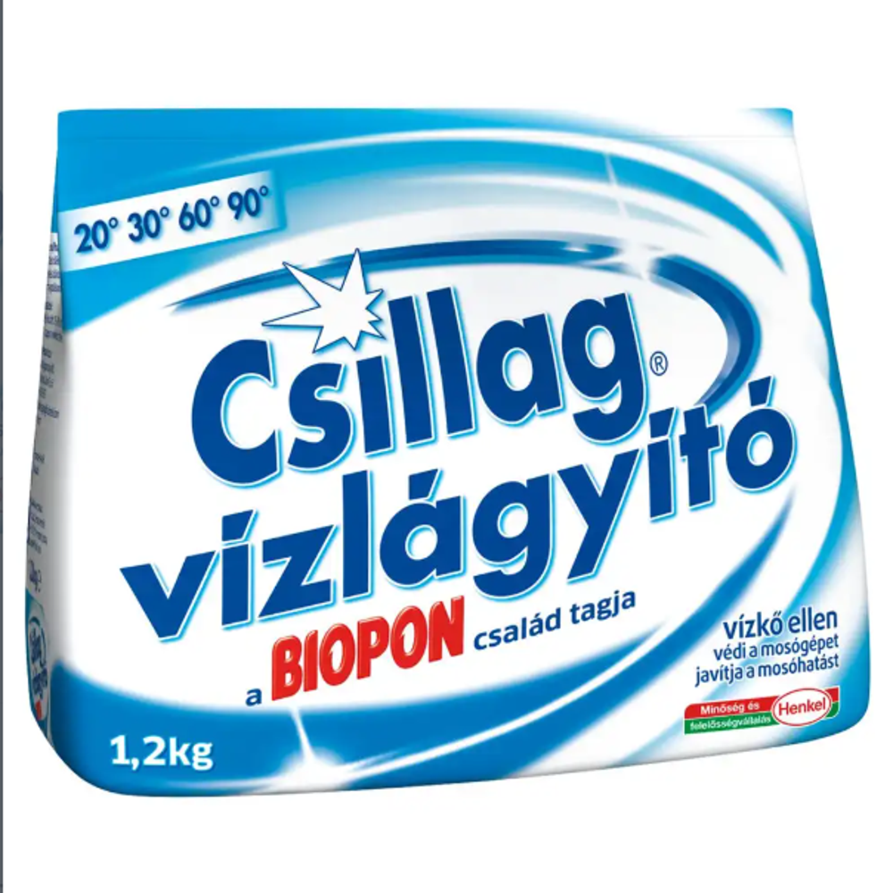 Biopon Csillag Vízlágyító 1,2 kg – Mosógép Védelem és Hatékony Mosás Vízkő Ellen