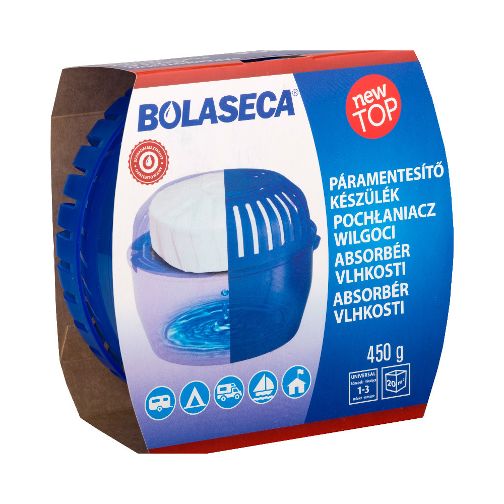 Bolaseca Páramentesítő Készülék 450 g – Hatékony Nedvességelszívó Otthonra, Autóba, Lakókocsiba