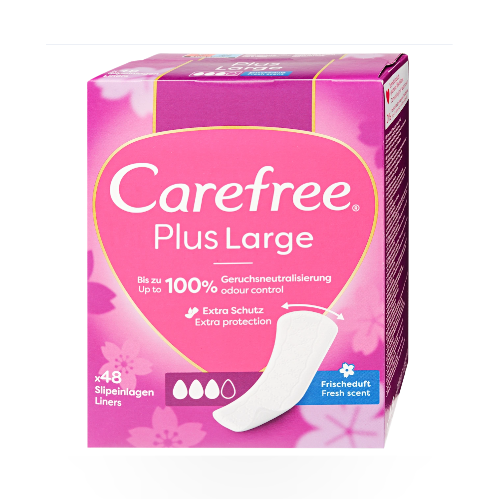 Carefree Plus Large Tisztasági Betét Friss Illattal – 48 db, Extra Védelem, Hosszabb Kialakítás