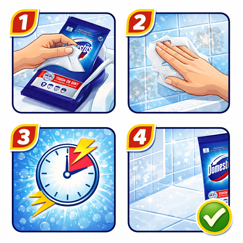 Domestos Fertőtlenítő Törlőkendő 30 db – Antibakteriális, Higiénikus Felülettisztítás