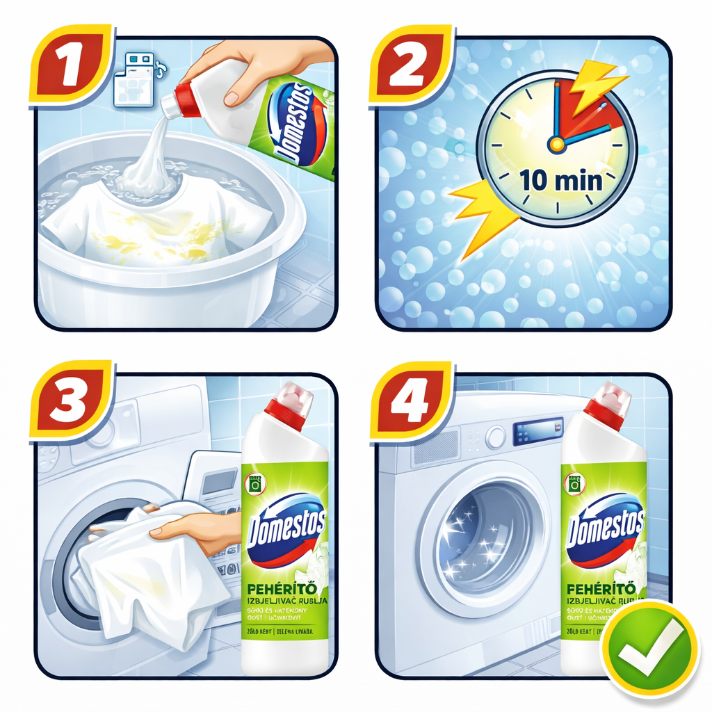 Domestos Fehérítő Ruhákhoz 750 ml – Hatékony Folteltávolító és Fehérítő Mosáshoz