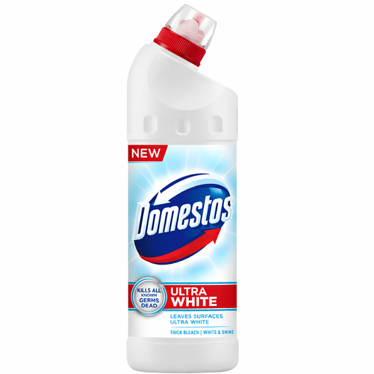 Domestos Ultra White Fertőtlenítő Folyadék 750 ml – Erős Tisztítás és Higiénikus Fehérség