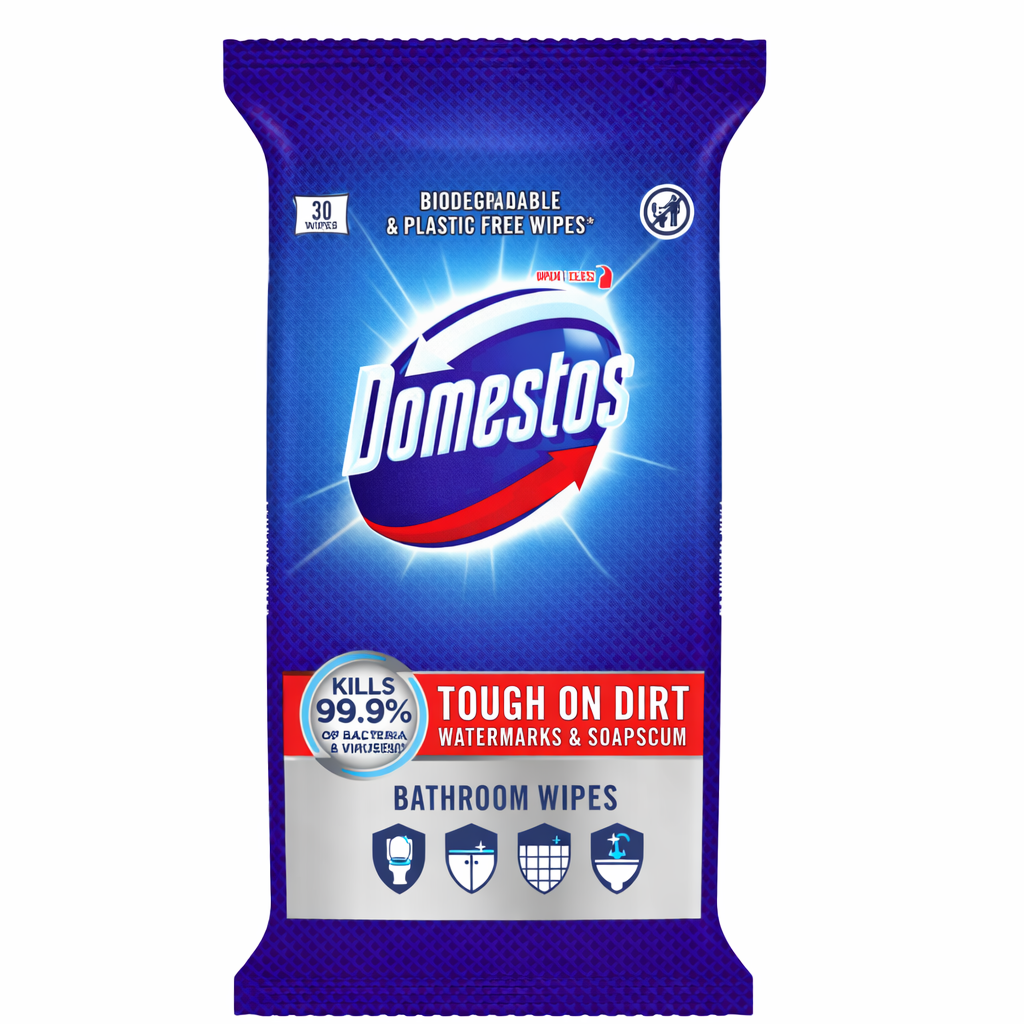 Domestos Fertőtlenítő Törlőkendő 30 db – Antibakteriális, Higiénikus Felülettisztítás