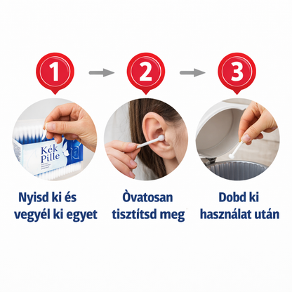 Kék Pille Fültisztító Pálcika 200 db – Gyengéd és Hatékony Mindennapi Higiénia