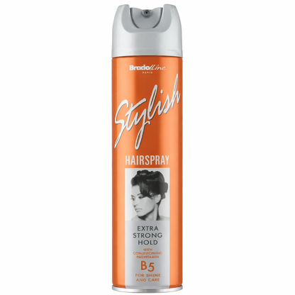 Bradoline Stylish Hajlakk Extra Strong 300 ml – Erős Tartás B5 Provitaminnal, Hosszan Tartó Fixálás