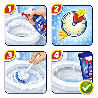 Domestos Power Foam Arctic Fürdőszoba Tisztító Spray 435 ml – Habzó Vízkőoldó és Szennyeződéseltávolító