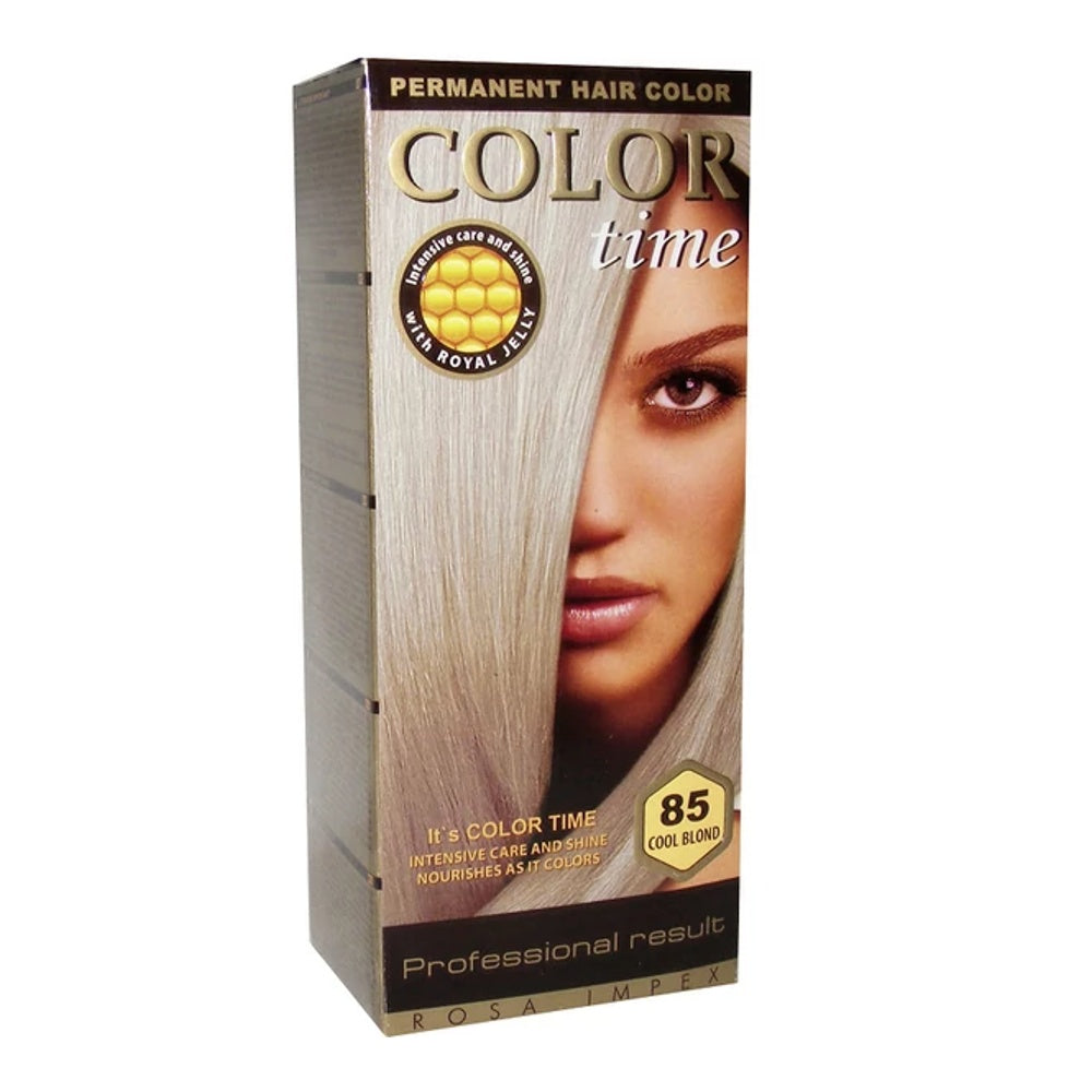 Color Time 85 Cool Blond Hajfesték – Hűvös Szőke Árnyalat, Tartós Őszfedés, Royal Jelly Ápolással