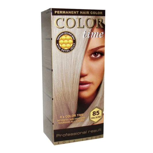 Color Time 85 Cool Blond Hajfesték – Hűvös Szőke Árnyalat, Tartós Őszfedés, Royal Jelly Ápolással