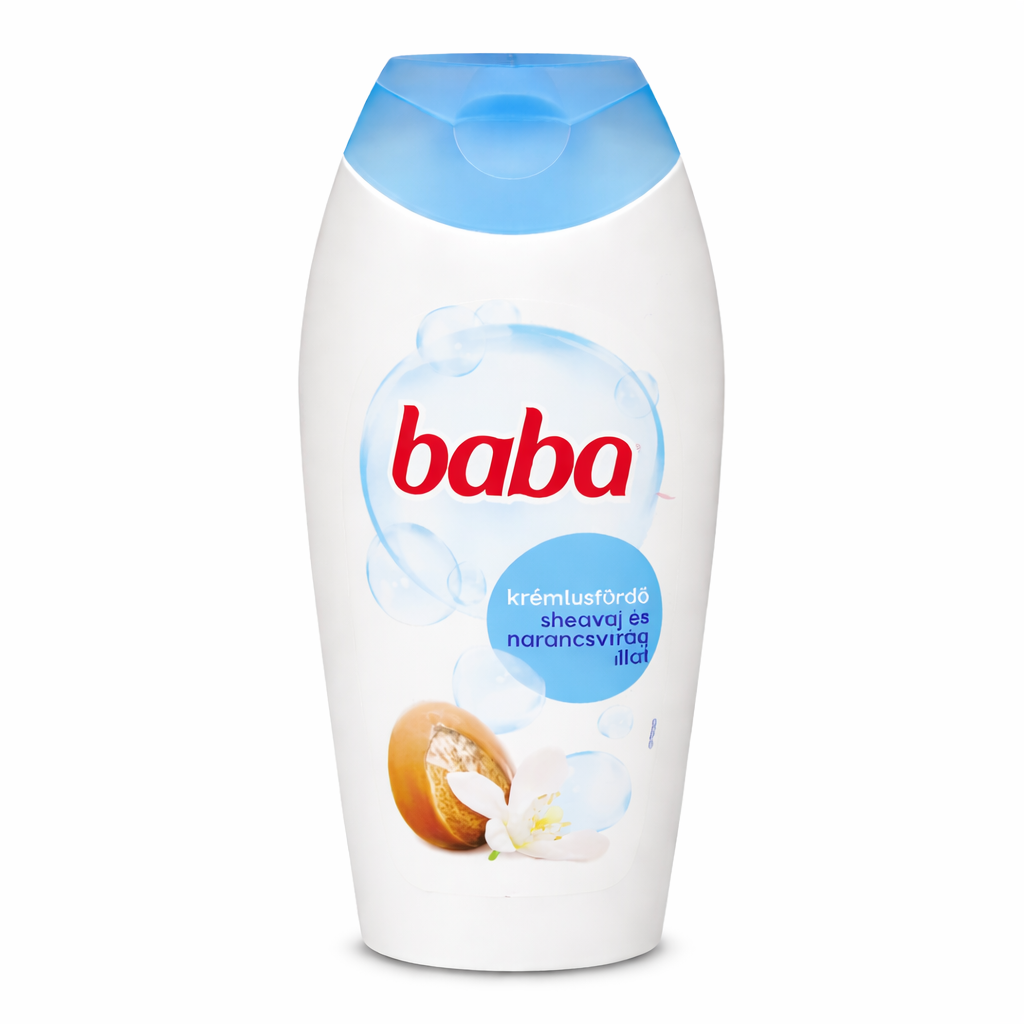 Baba Krémtusfürdő Sheavaj és Narancsvirág Illattal 400 ml – Tápláló és Hidratáló Tusfürdő