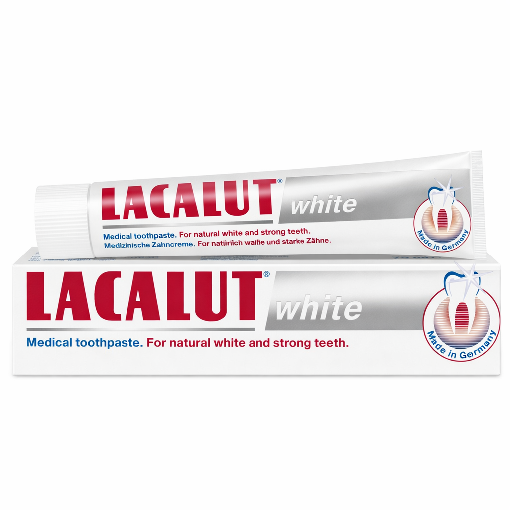 Lacalut White Fogkrém 75 ml – Fogfehérítő Hatás, Erős Zománc és Egészséges Mosoly