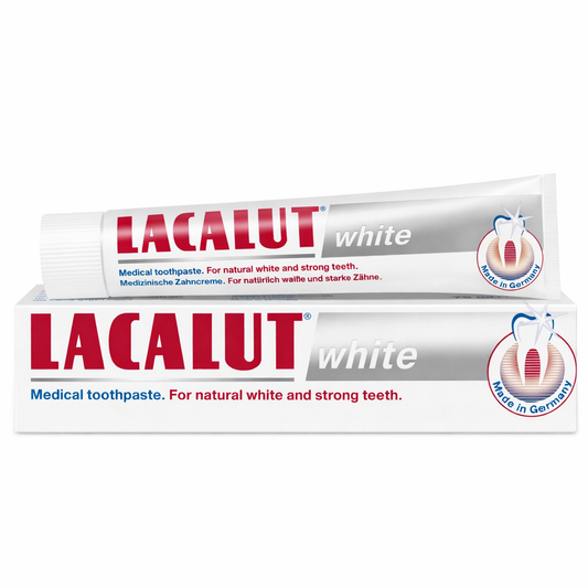 Lacalut White Fogkrém 75 ml – Fogfehérítő Hatás, Erős Zománc és Egészséges Mosoly