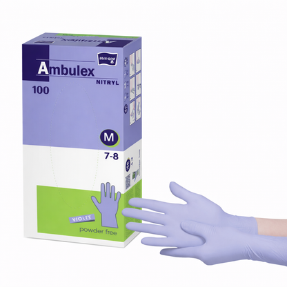 Ambulex Nitril Kesztyű Púdermentes 100 db – M Méret, Kényelmes és Higiénikus Védelem