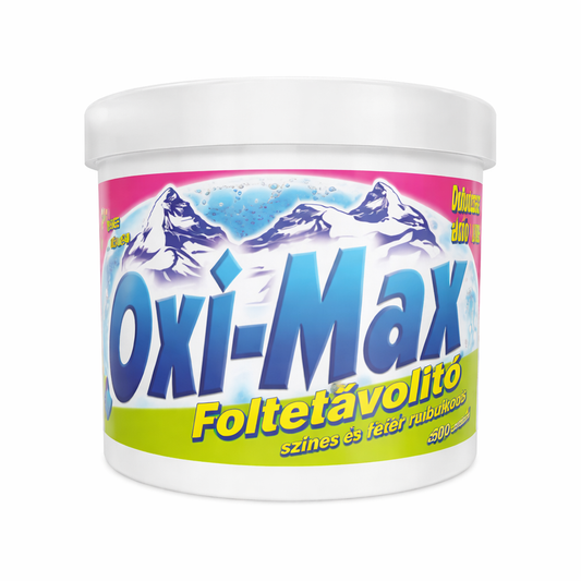 Oxi-Max folteltávolító por 600 g – Aktív oxigénes tisztító színes és fehér ruhákhoz