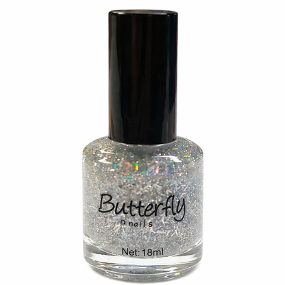 Butterfly Nails körömlakk  Ezüst holografikus csillámos 18 ml