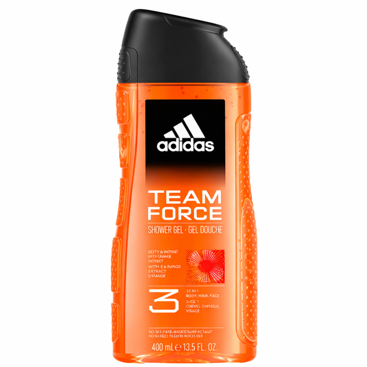 Adidas Team Force 3in1 férfi tusfürdő 400 ml – Frissítő ápolás testre, hajra és arcra