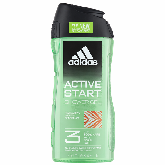 Adidas Active Start férfi tusfürdő 250 ml – 3 az 1-ben frissítő ápolás testre, hajra és arcra